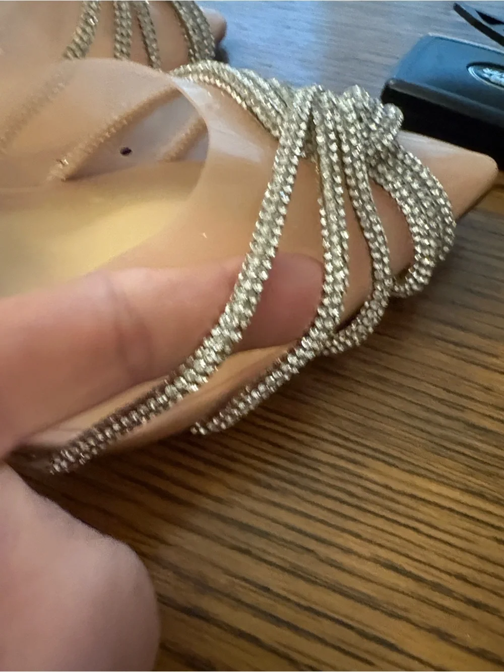 NWOT W SZ 8.5 Journee Collection Neutral  Pointed Toe Jelly Slingback Heels